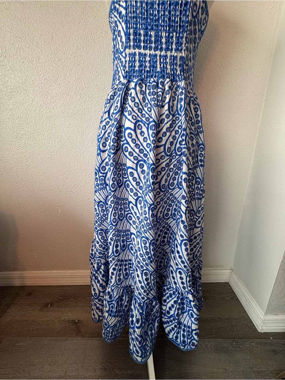 Zimmermann Eyelet Blue White Dress Ruffle Hem Cottagecore SZ 2 or S - Picture 7 of 16